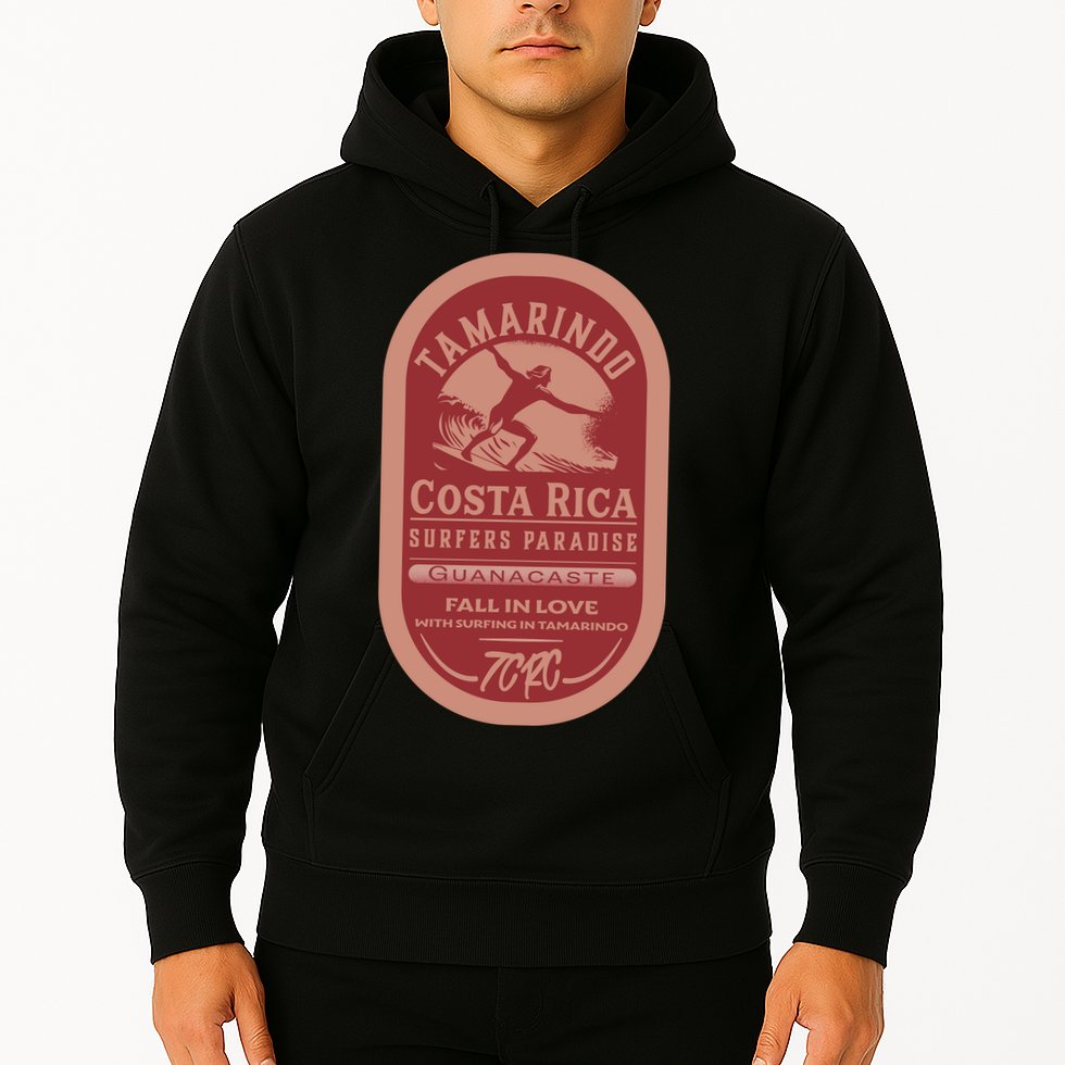 Tamarindo Costa Rica Surf Vintage Label Hoodie