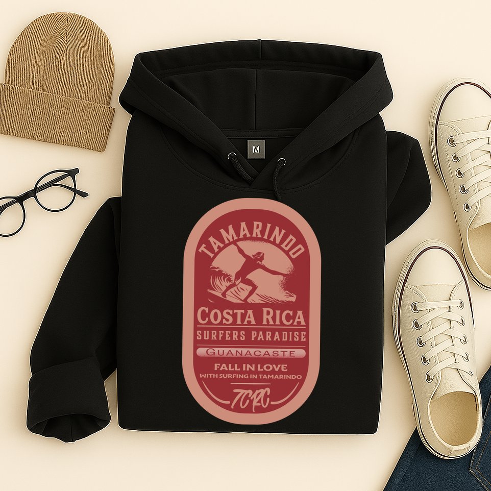 Tamarindo Costa Rica Surf Vintage Label Hoodie