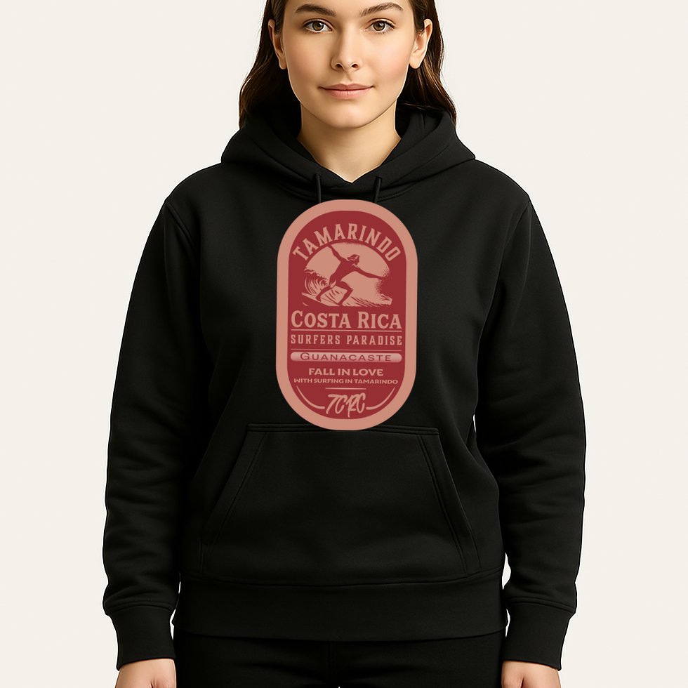 Tamarindo Costa Rica Surf Vintage Label Hoodie