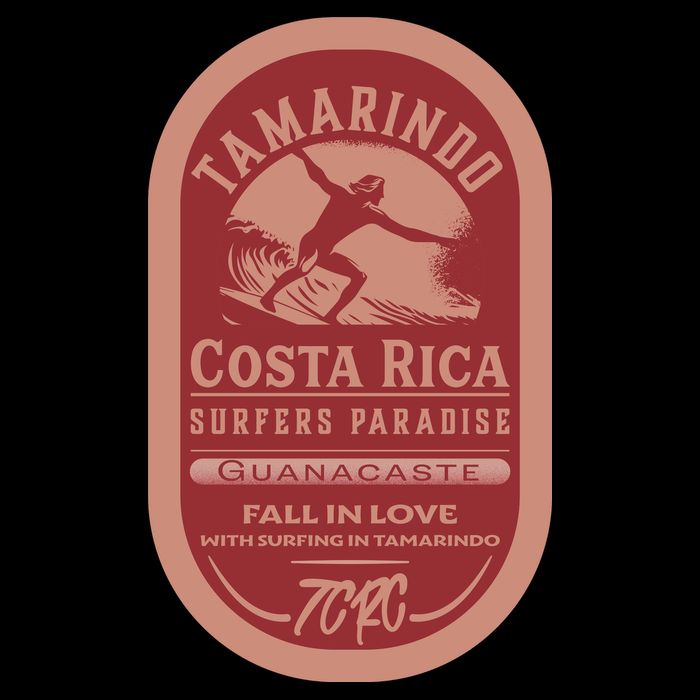 Tamarindo Costa Rica Surf Vintage Label Hoodie
