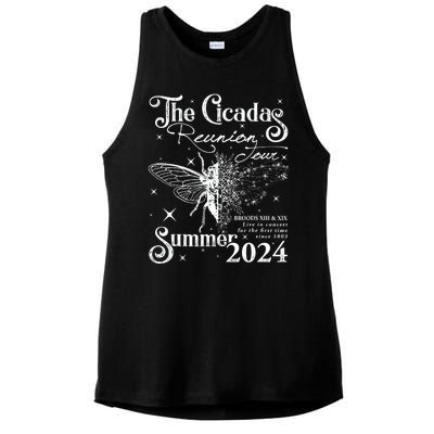 The Cicadas Reunion Summer 2024 Cicada Nature Lover Ladies PosiCharge Tri-Blend Wicking Tank