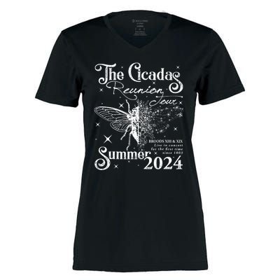 The Cicadas Reunion Summer 2024 Cicada Nature Lover Women's Momentum V-Neck T-Shirt