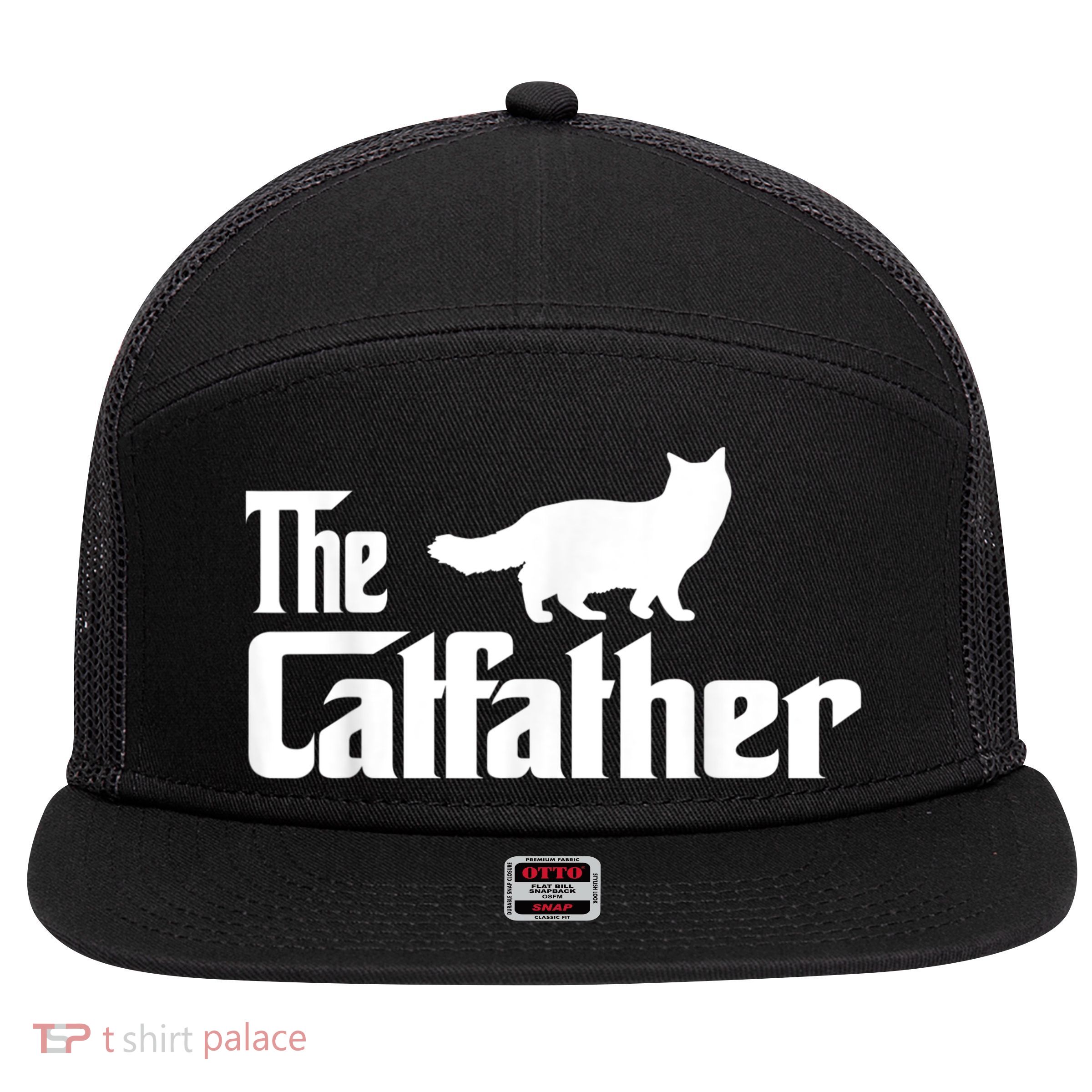 The Catfather Ragdoll Cat Lover Funny Father Cat Dad 7 Panel Mesh Trucker Snapback Hat