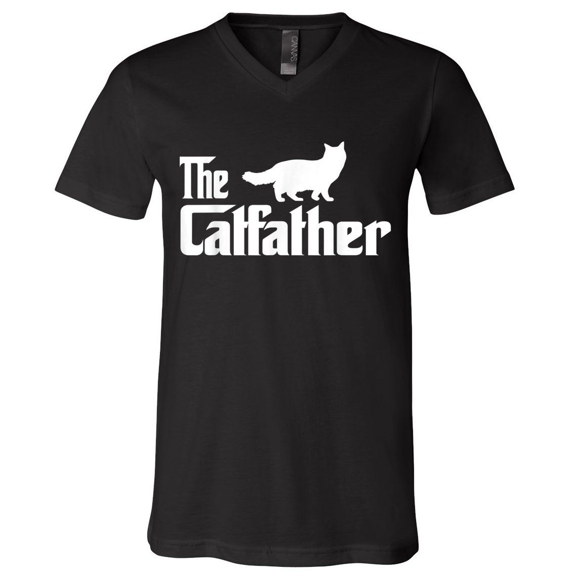 The Catfather Ragdoll Cat Lover Funny Father Cat Dad V-Neck T-Shirt