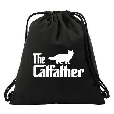 The Catfather Ragdoll Cat Lover Funny Father Cat Dad Drawstring Bag