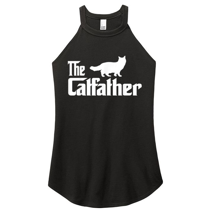 The Catfather Ragdoll Cat Lover Funny Father Cat Dad Women's Perfect Tri Rocker Tank