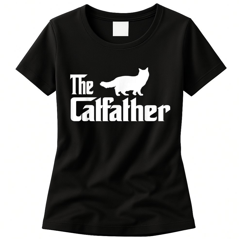 The Catfather Ragdoll Cat Lover Funny Father Cat Dad Womens T-Shirt