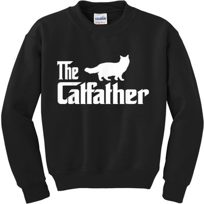 The Catfather Ragdoll Cat Lover Funny Father Cat Dad Kids Sweatshirt