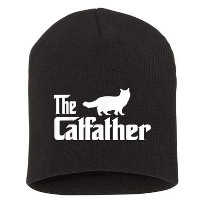 The Catfather Ragdoll Cat Lover Funny Father Cat Dad Short Acrylic Beanie
