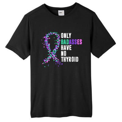 Thyroid Cancer Ribbon Thyroidectomy Removal Surgery Badasses Great Gift Tall Fusion ChromaSoft Performance T-Shirt