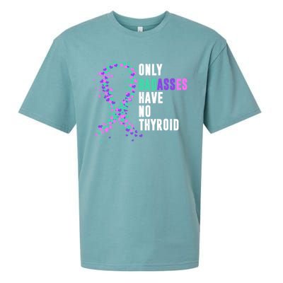 Thyroid Cancer Ribbon Thyroidectomy Removal Surgery Badasses Great Gift Sueded Cloud Jersey T-Shirt