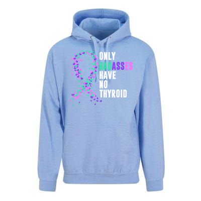 Thyroid Cancer Ribbon Thyroidectomy Removal Surgery Badasses Great Gift Unisex Surf Hoodie