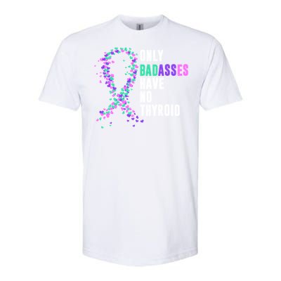 Thyroid Cancer Ribbon Thyroidectomy Removal Surgery Badasses Great Gift Softstyle CVC T-Shirt