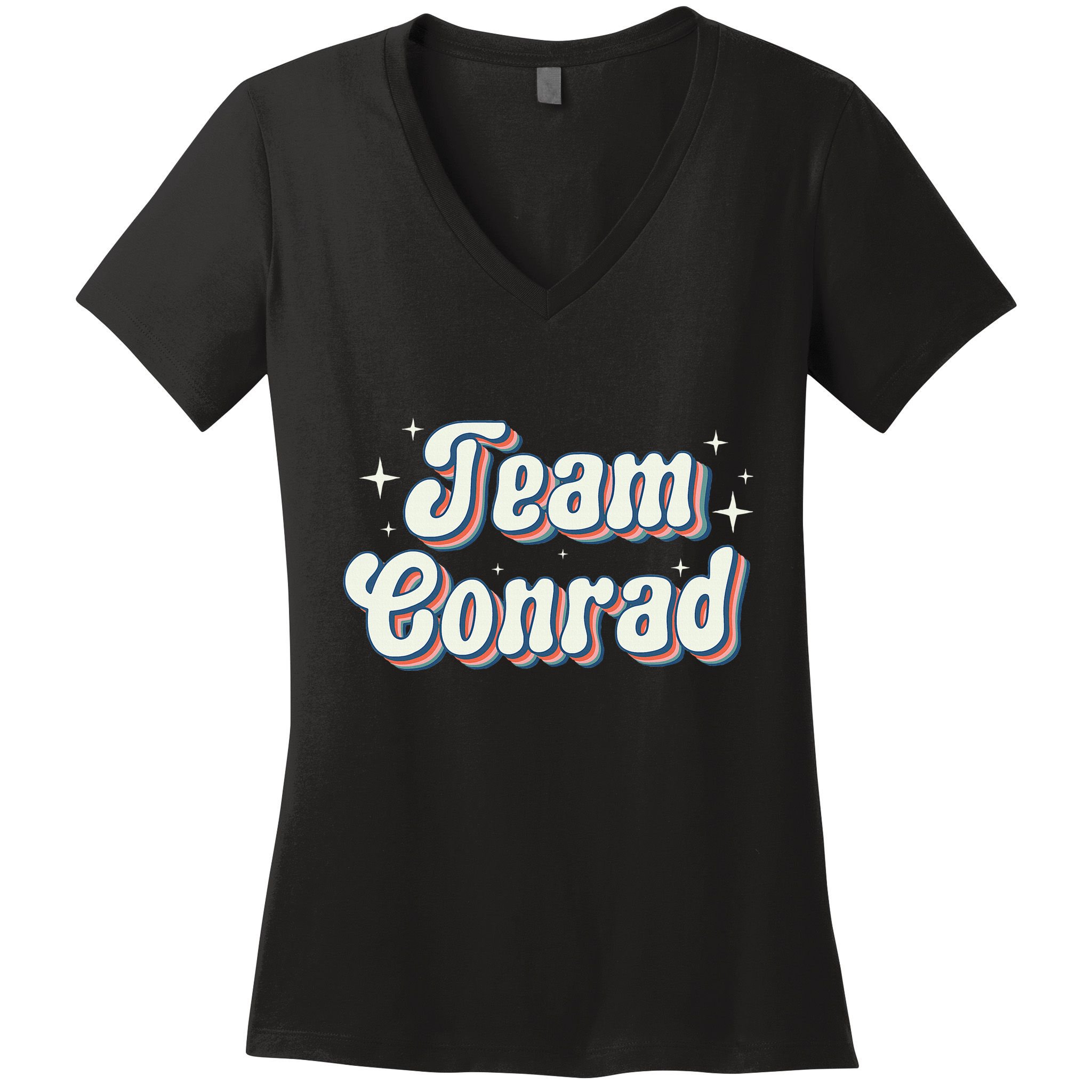 Team Conrad Retro Groovy Women's V-Neck T-Shirt