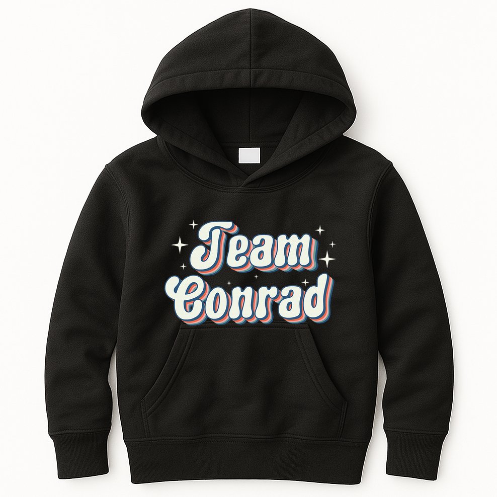 Team Conrad Retro Groovy Kids Hoodie