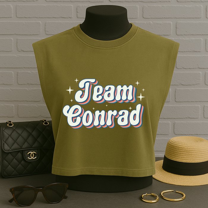 Team Conrad Retro Groovy Garment-Dyed Women's Muscle Tee
