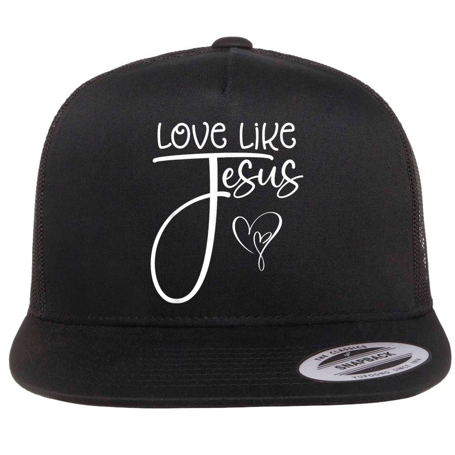 Trendy Christian Religious Love Like Jesus Flat Bill Trucker Hat