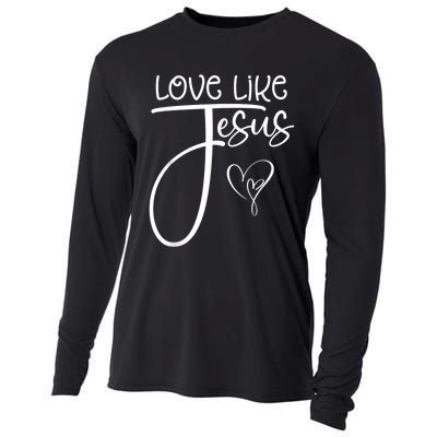 Trendy Christian Religious Love Like Jesus Cooling Performance Long Sleeve Crew