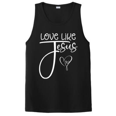 Trendy Christian Religious Love Like Jesus PosiCharge Competitor Tank