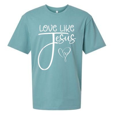 Trendy Christian Religious Love Like Jesus Sueded Cloud Jersey T-Shirt