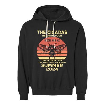 The Cicada Reunion 2024 Cicada Concert Fest Lover Garment-Dyed Fleece Hoodie