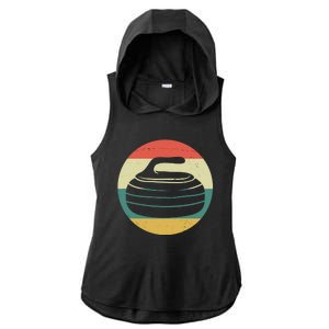 Team Curling Retro Sunset Sport Ladies PosiCharge Tri-Blend Wicking Draft Hoodie Tank