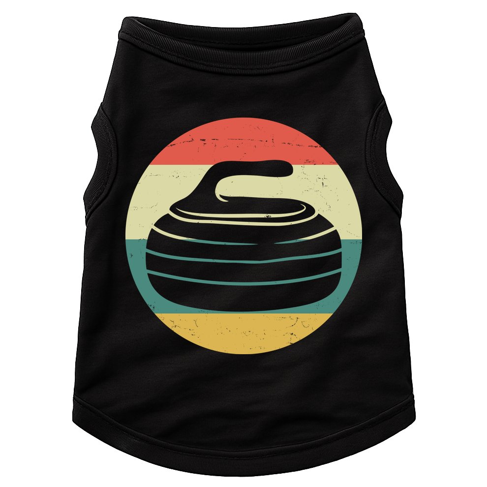 Team Curling Retro Sunset Sport Doggie Tank