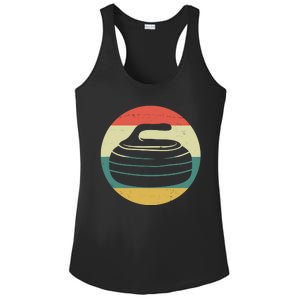 Team Curling Retro Sunset Sport Ladies PosiCharge Competitor Racerback Tank