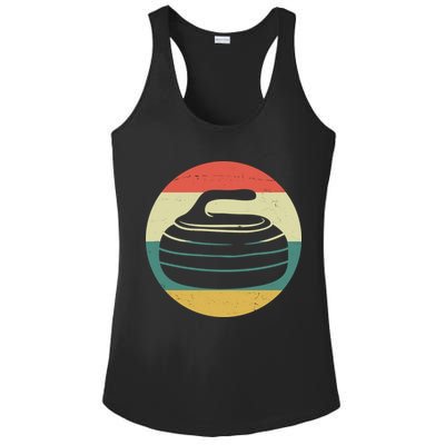 Team Curling Retro Sunset Sport Ladies PosiCharge Competitor Racerback Tank