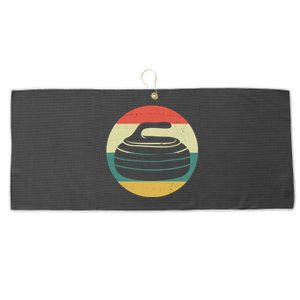 Team Curling Retro Sunset Sport Large Microfiber Waffle Golf Towel