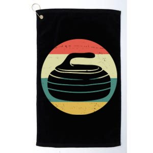 Team Curling Retro Sunset Sport Platinum Collection Golf Towel