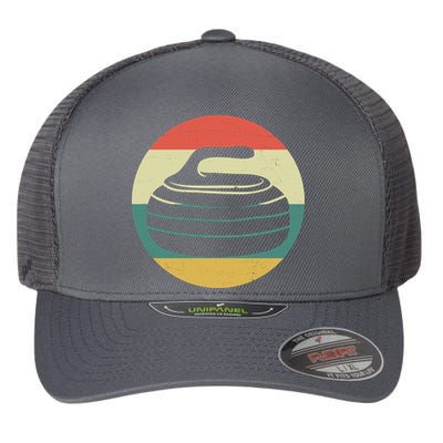 Team Curling Retro Sunset Sport Flexfit Unipanel Trucker Cap