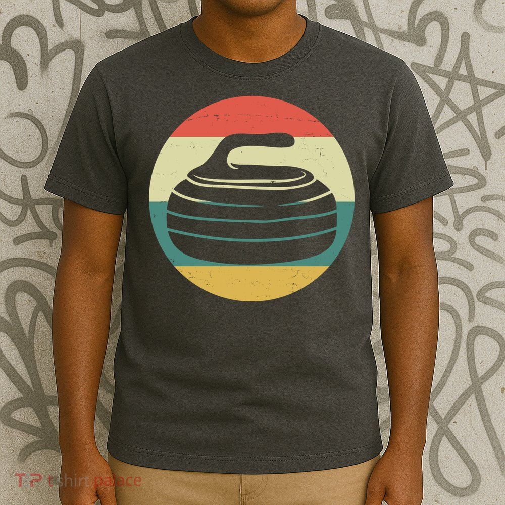 Team Curling Retro Sunset Sport T-Shirt