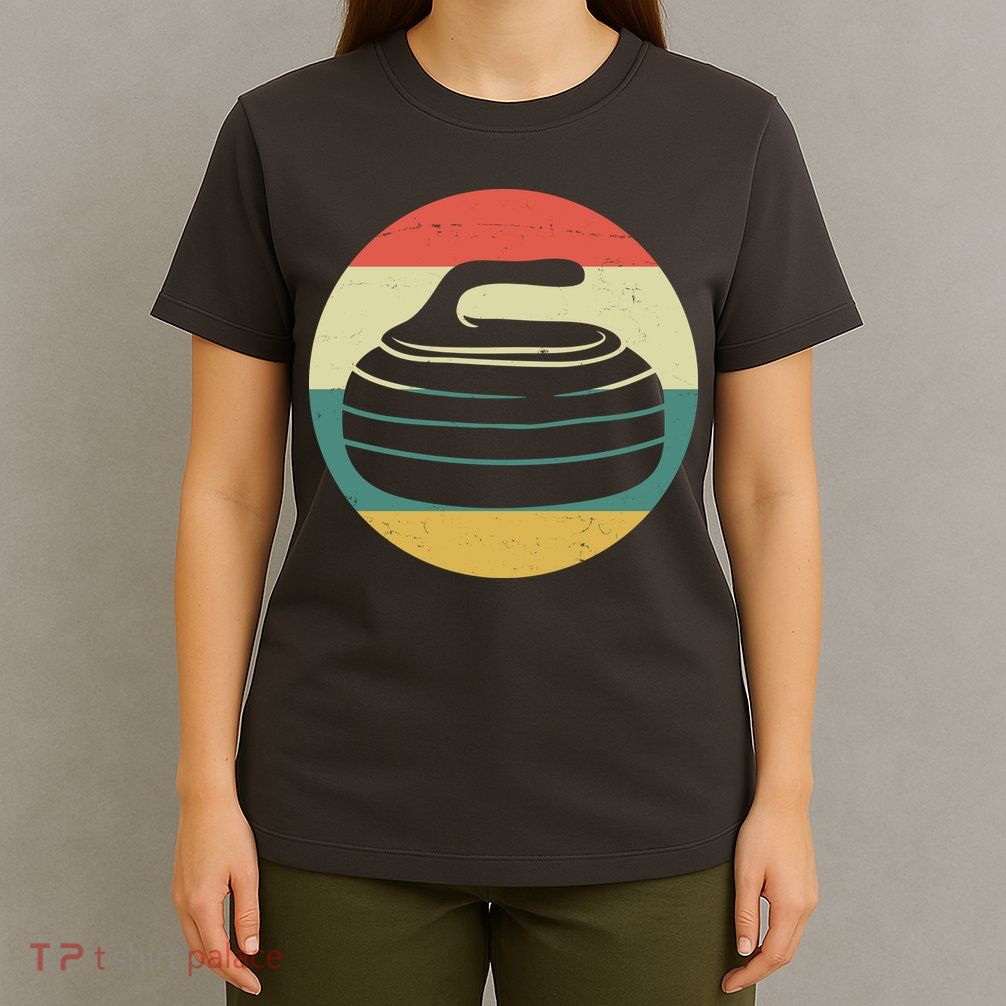 Team Curling Retro Sunset Sport T-Shirt