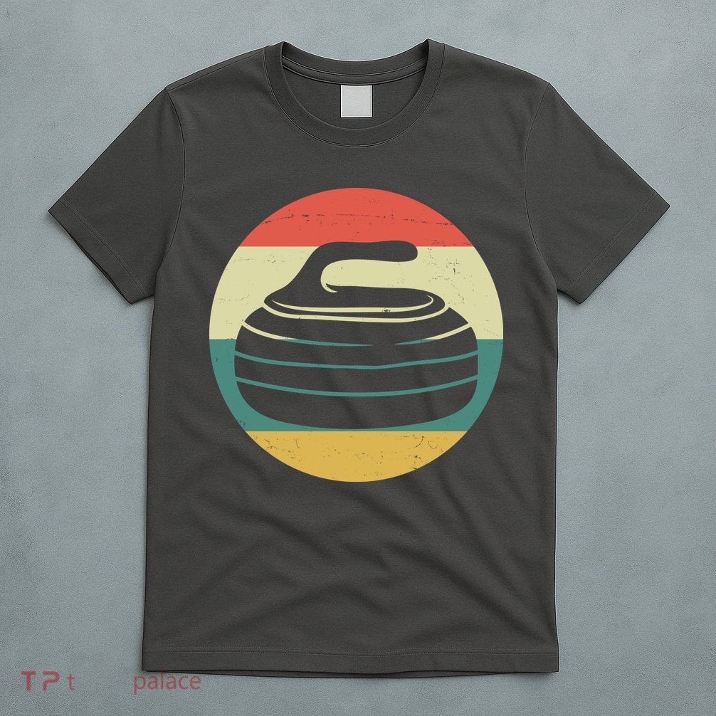 Team Curling Retro Sunset Sport T-Shirt