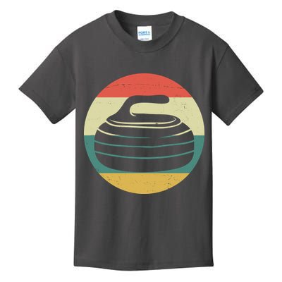 Team Curling Retro Sunset Sport Kids T-Shirt