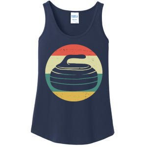 Team Curling Retro Sunset Sport Ladies Essential Tank