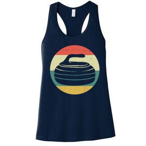 Team Curling Retro Sunset Sport Women's Racerback Tank