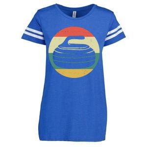 Team Curling Retro Sunset Sport Enza Ladies Jersey Football T-Shirt