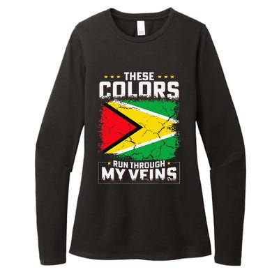 These colors run through my veins Design for proud guyanese Womens CVC Long Sleeve Shirt