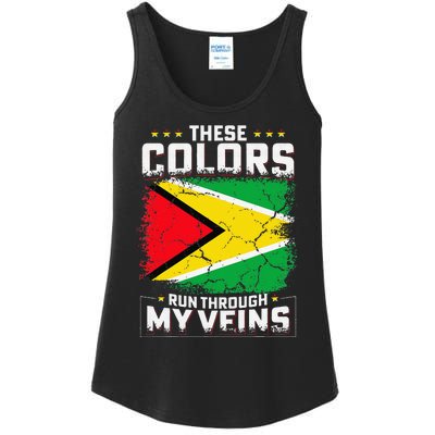 These colors run through my veins Design for proud guyanese Ladies Essential Tank