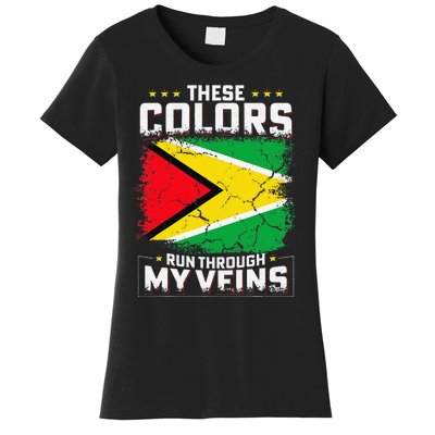 These colors run through my veins Design for proud guyanese Women's T-Shirt