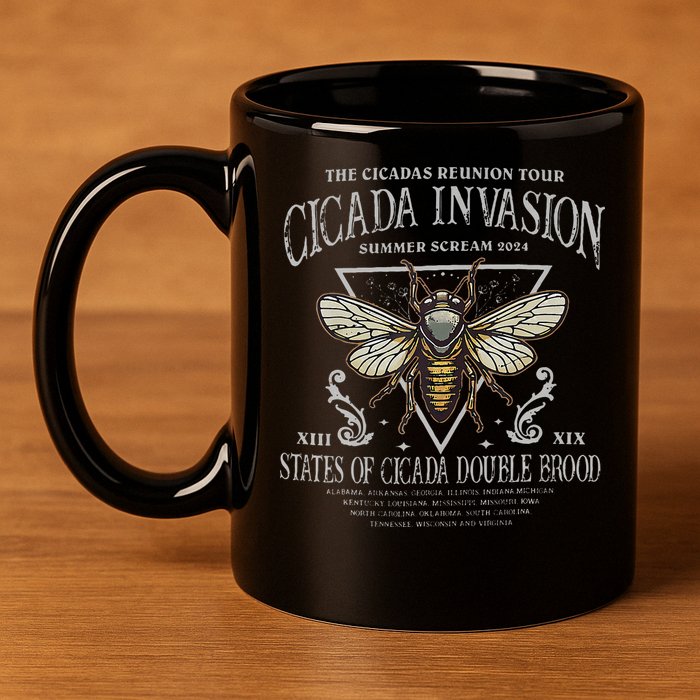 The Cicadas Reunion Cicada Nature Lover Summer 2024 11oz C Handle Ceramic Mug