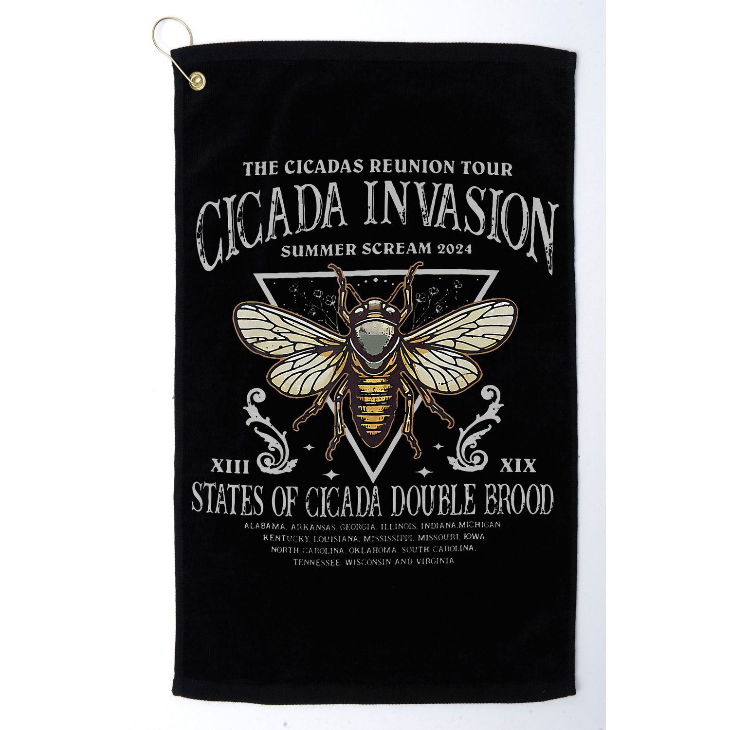 The Cicadas Reunion Cicada Nature Lover Summer 2024 Golf Towel