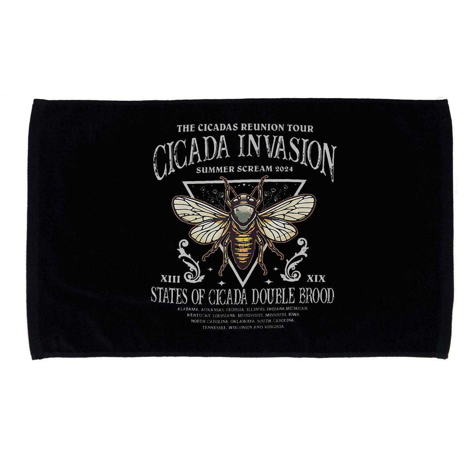 The Cicadas Reunion Cicada Nature Lover Summer 2024 Microfiber Hand Towel