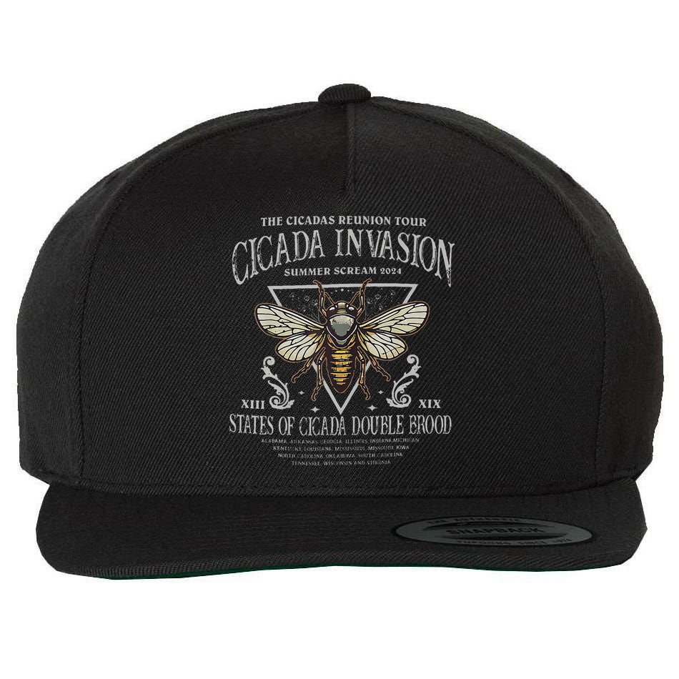 The Cicadas Reunion Cicada Nature Lover Summer 2024 Wool Snapback Cap