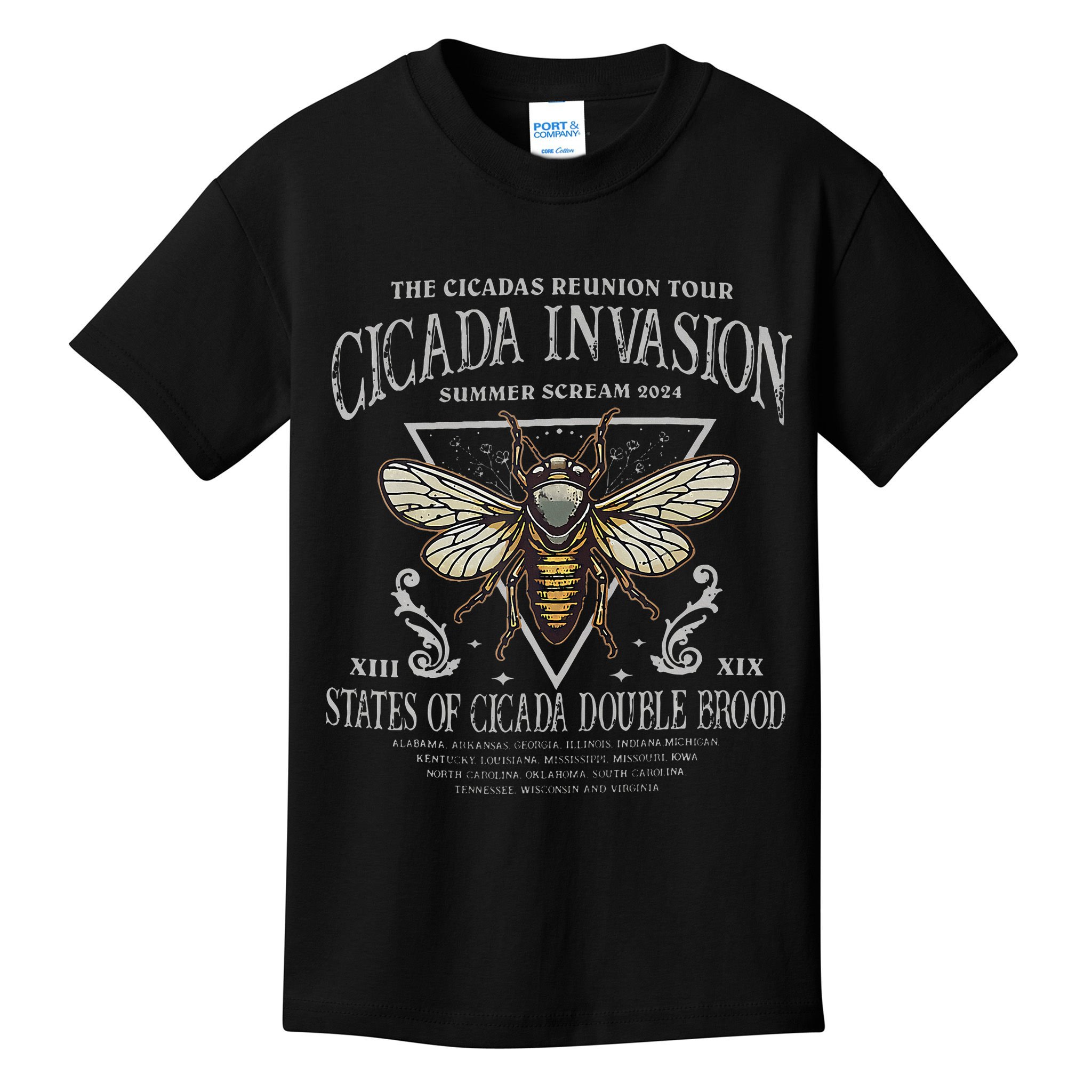 The Cicadas Reunion Cicada Nature Lover Summer 2024 Kids T-Shirt