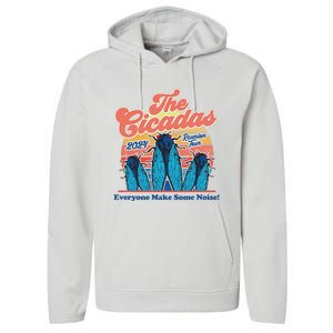 The Cicadas Reunion Retro Beach Concert Design Performance Fleece Hoodie