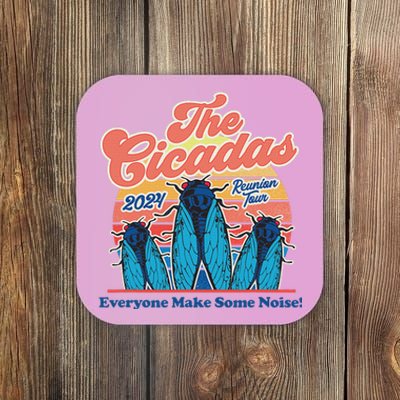 The Cicadas Reunion Retro Beach Concert Design Coaster