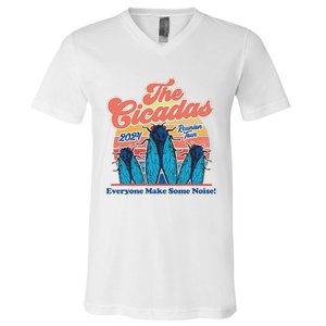 The Cicadas Reunion Retro Beach Concert Design V-Neck T-Shirt